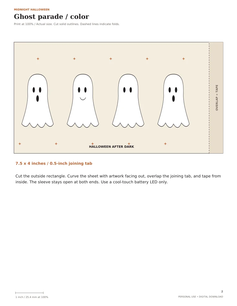 Actual printable page from Paper Lantern Wraps