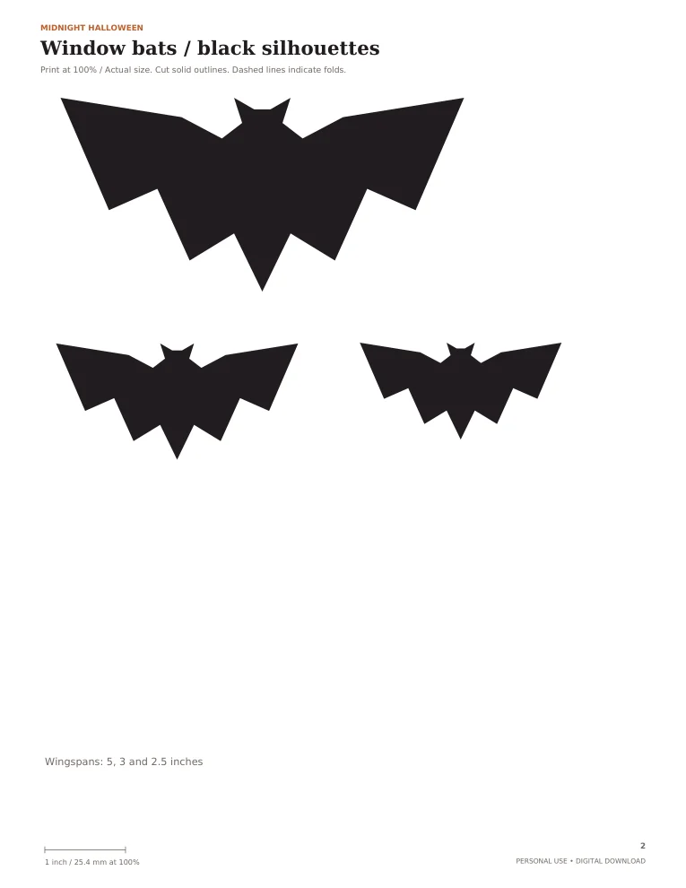 Actual printable page from Window Silhouettes