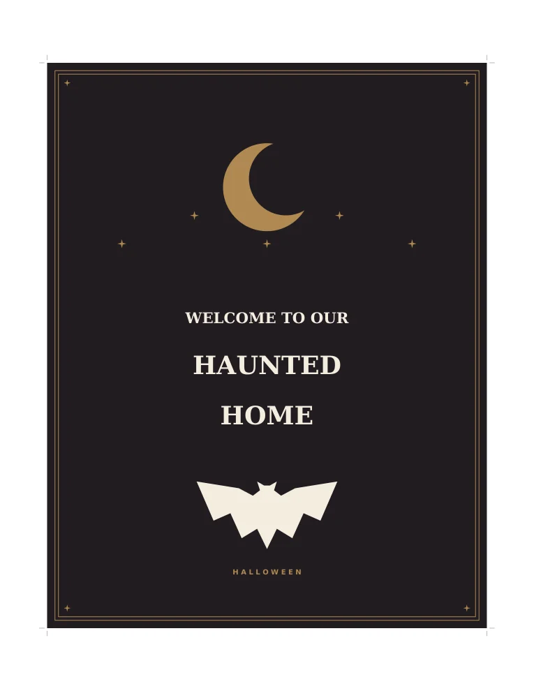 Actual printable page from Halloween Welcome Signs